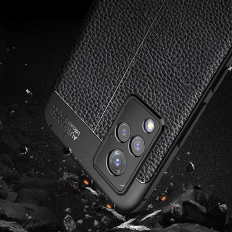 Coque Vivo V21 5G Effet Cuir Litchi Double Line