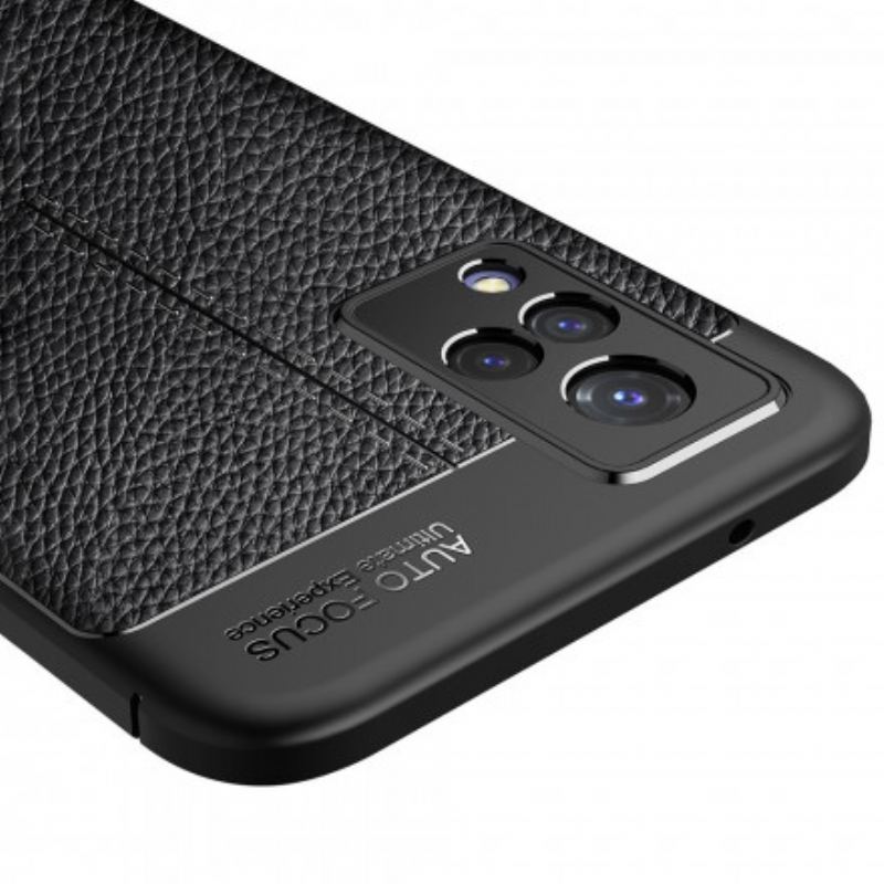 Coque Vivo V21 5G Effet Cuir Litchi Double Line