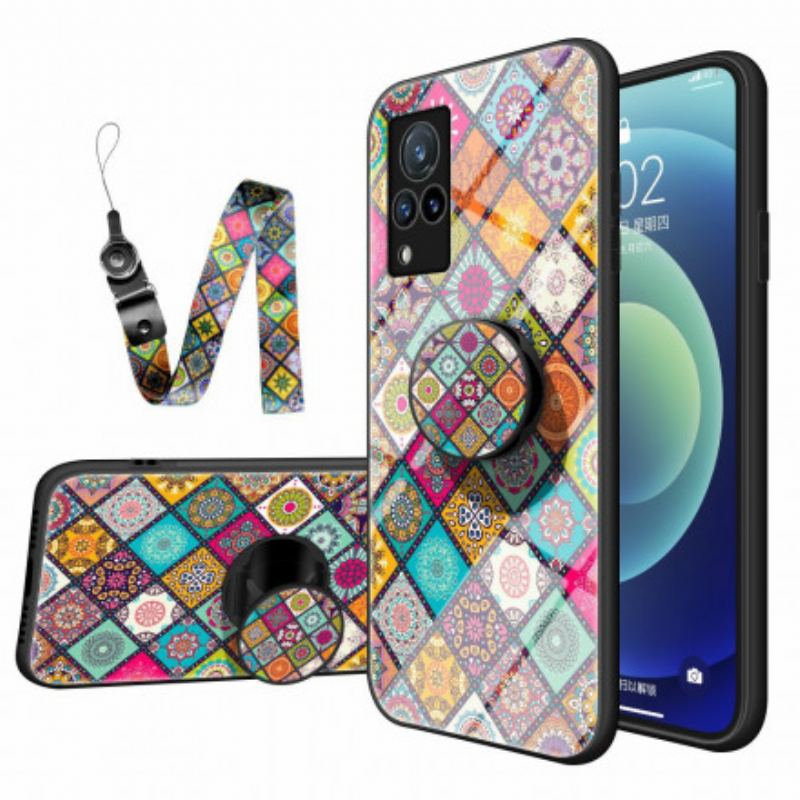 Coque Vivo V21 5G Support Magnétique Patchwork