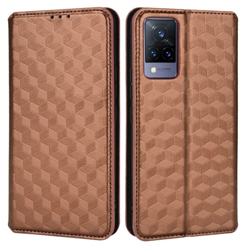 Flip Cover Vivo V21 5G Effet Cuir Diamant