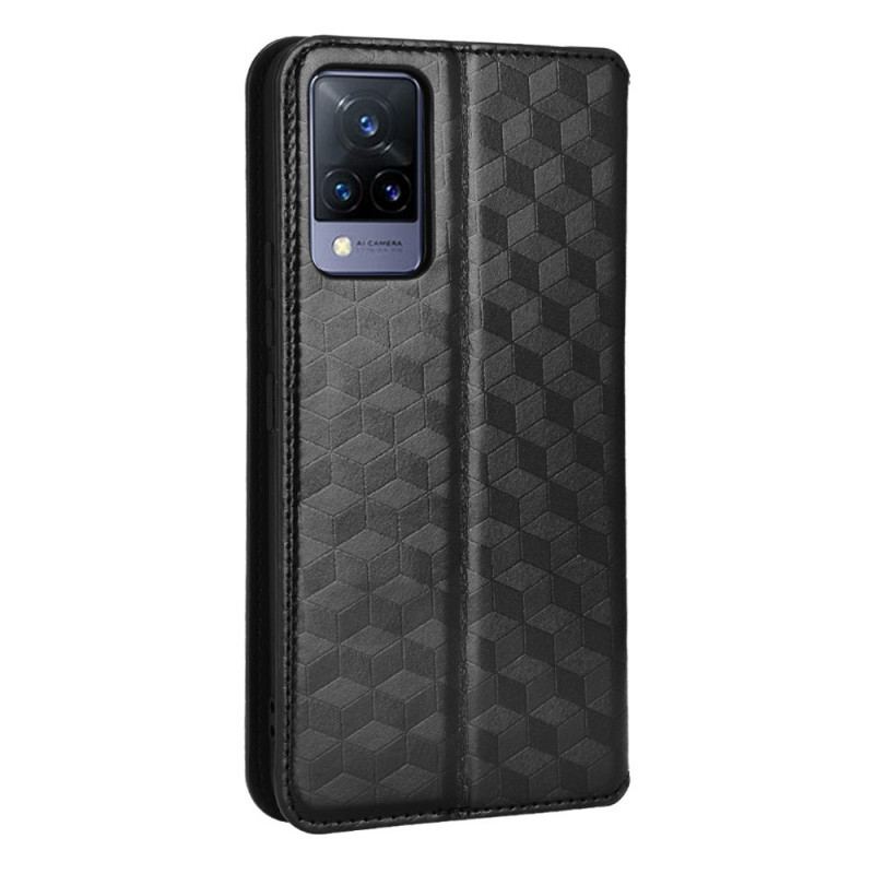 Flip Cover Vivo V21 5G Effet Cuir Diamant