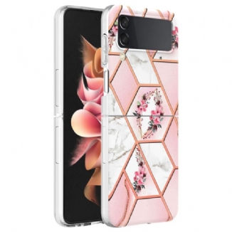 Coque Samsung Galaxy Z Flip 4 Marbre Floral