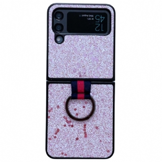 Coque Samsung Galaxy Z Flip 4 Paillettes avec Anneau