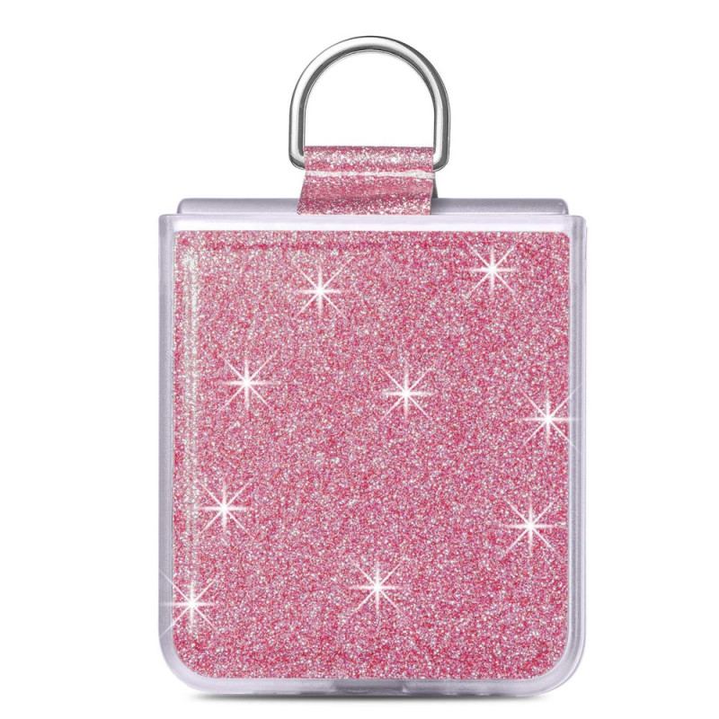 Coque Samsung Galaxy Z Flip 4 Paillettes et Anneau