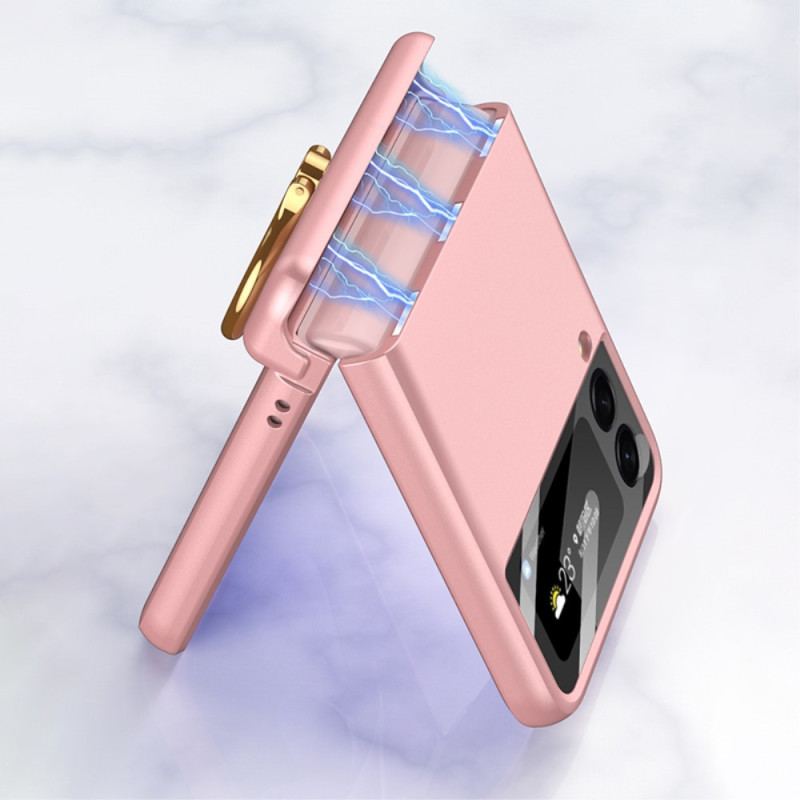 Coque Samsung Galaxy Z Flip 4 Solid Color avec Anneau GKK