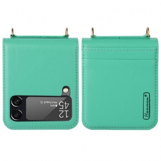 Coque Samsung Galaxy Z Flip 4 Style Cuir avec Lanière