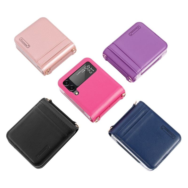 Coque Samsung Galaxy Z Flip 4 Style Cuir avec Lanière