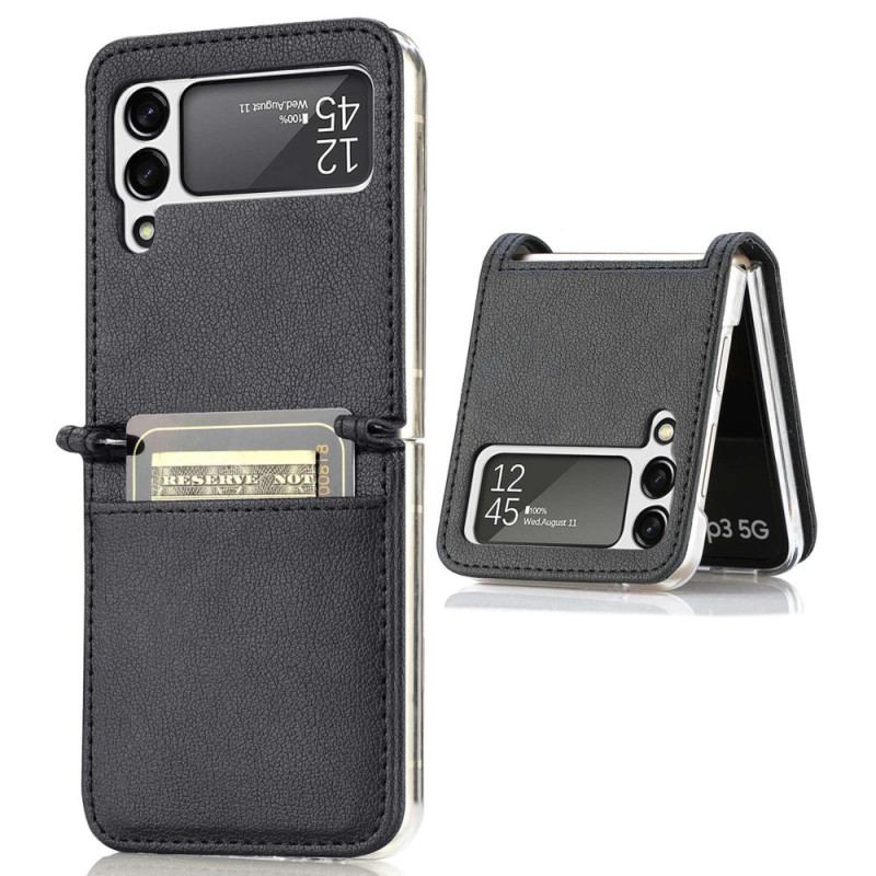 Coque Samsung Galaxy Z Flip 4 Style Cuir Litchi Porte-Carte