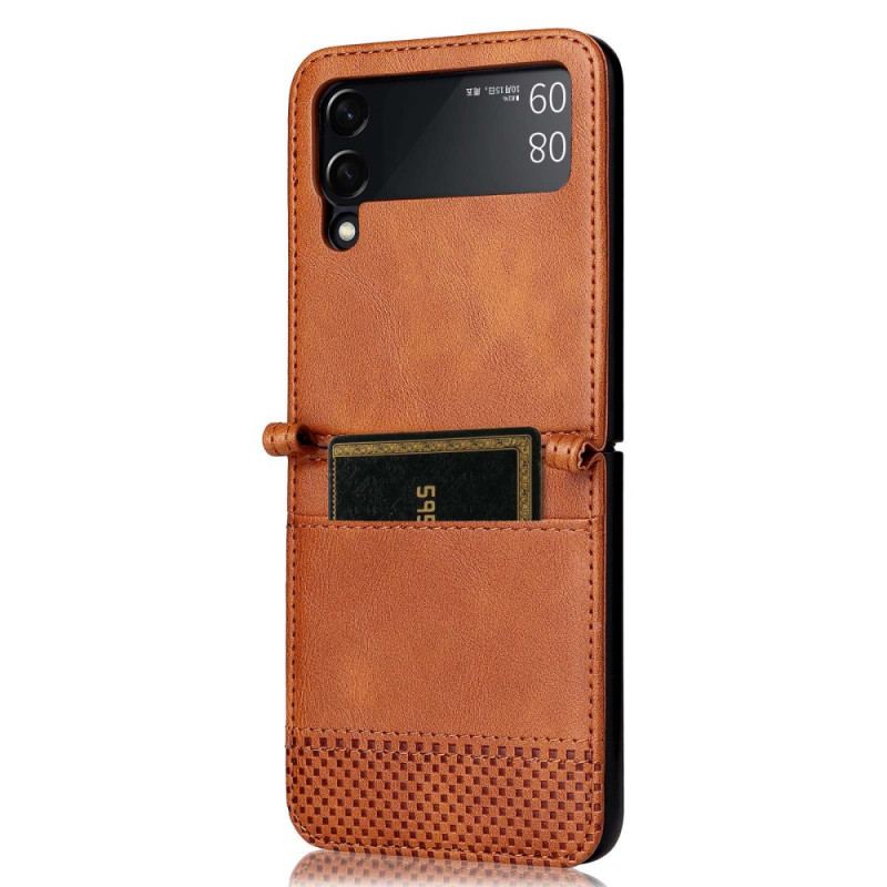 Coque Samsung Galaxy Z Flip 4 Style Cuir Vintage Porte-Carte