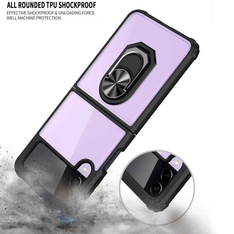 Coque Samsung Galaxy Z Flip 4 Transparente Anneau Métal