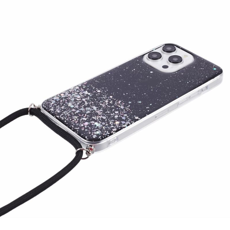 Coque à Cordon iPhone 16 Pro Max Paillettes