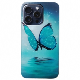 Coque iPhone 16 Pro Max Papillon Bleu