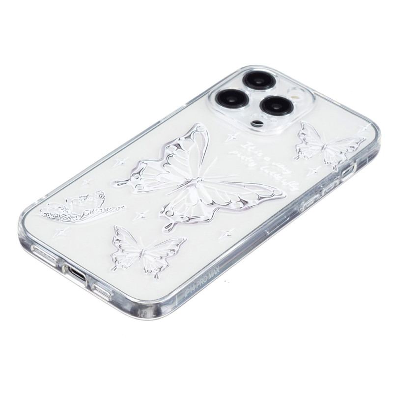 Coque iPhone 16 Pro Max Papillons Argentés