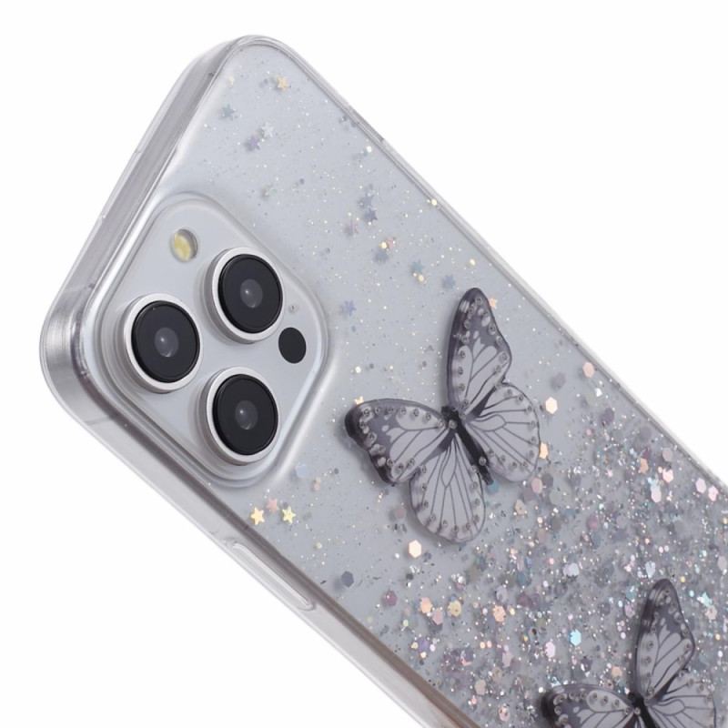 Coque iPhone 16 Pro Max Papillons Scintillants