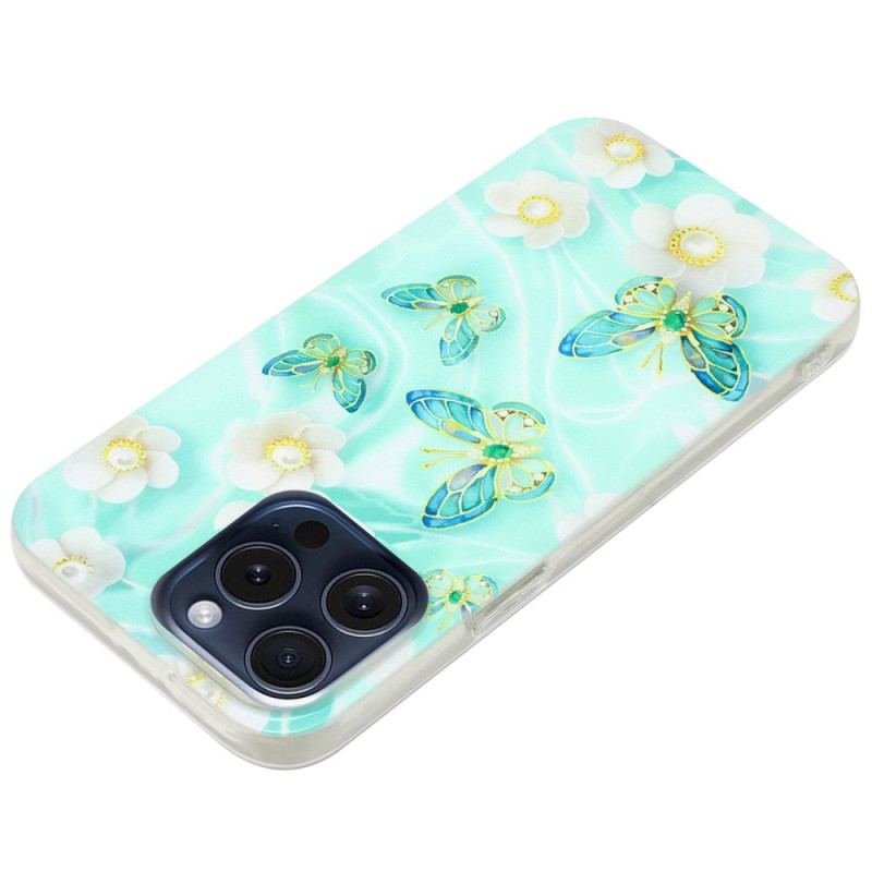 Coque iPhone 16 Pro Max Papillons Verts