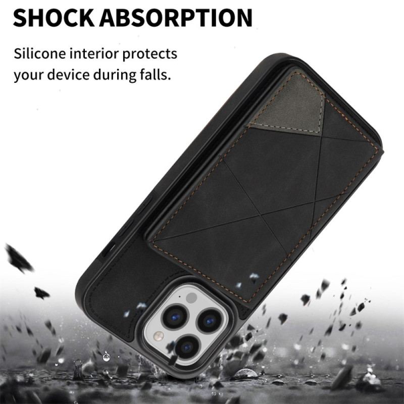 Coque iPhone 16 Pro Max Porte-Cartes Motif Géométrique