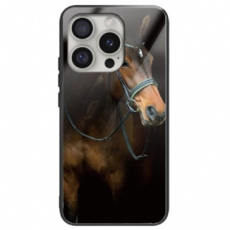 Coque iPhone 16 Pro Max Verre Trempé Cheval Imprimé