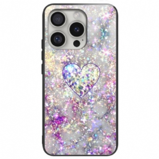 Coque iPhone 16 Pro Max Verre Trempé Coeur Brillant