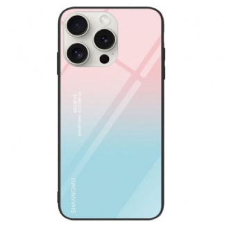 Coque iPhone 16 Pro Max Verre Trempé Dégradé Rose et Bleu