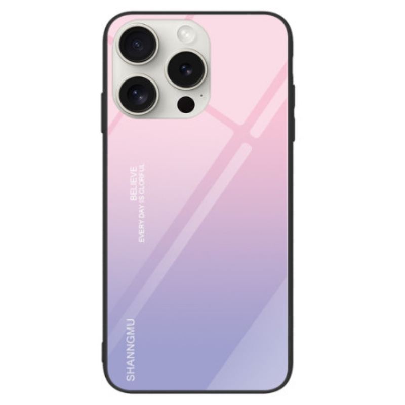 Coque iPhone 16 Pro Max Verre Trempé Dégradé Rose Violet