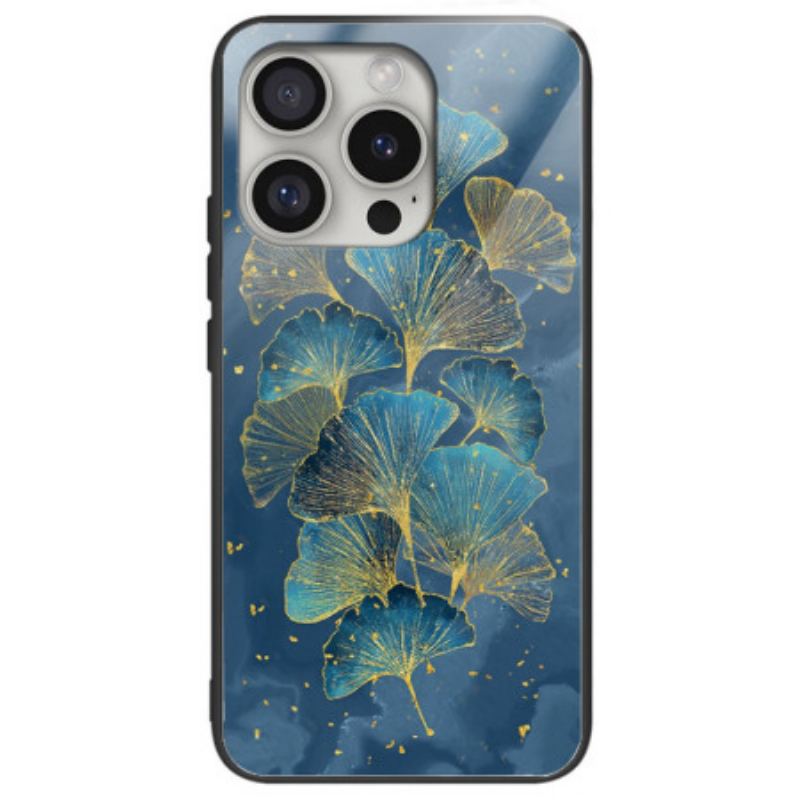 Coque iPhone 16 Pro Max Verre Trempé Feuilles de Ginkgo