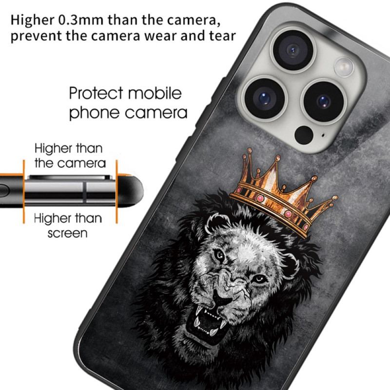 Coque iPhone 16 Pro Max Verre Trempé Lion Couronné