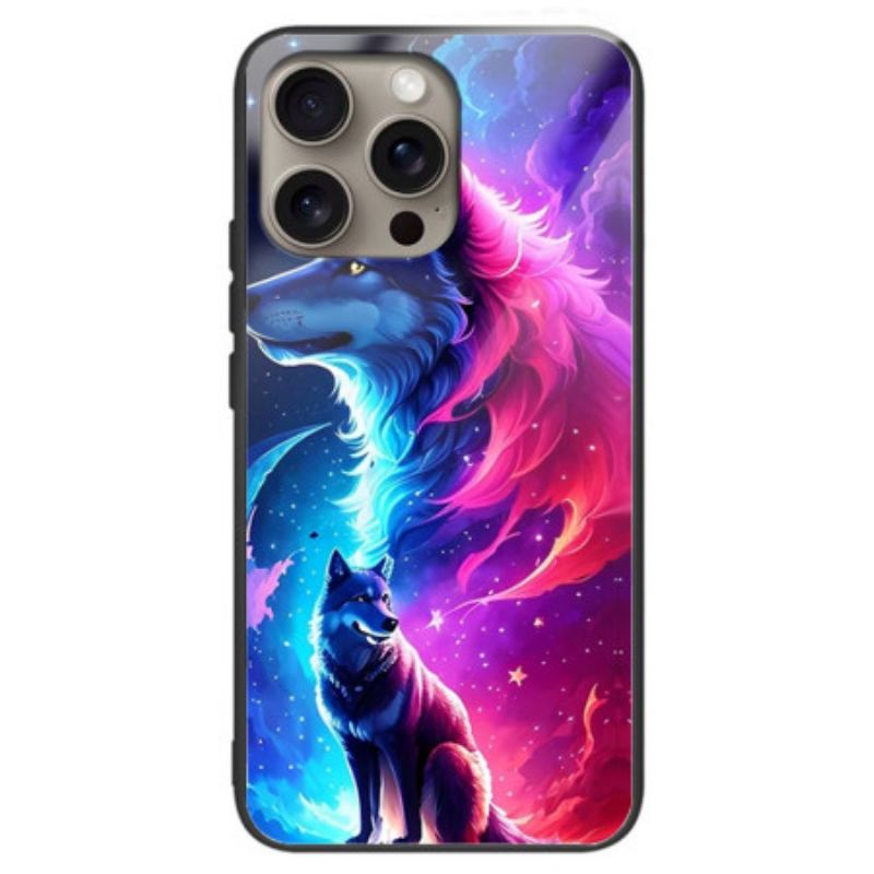 Coque iPhone 16 Pro Max Verre Trempé Loup Étoilé