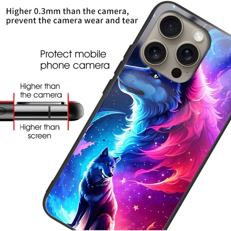 Coque iPhone 16 Pro Max Verre Trempé Loup Étoilé