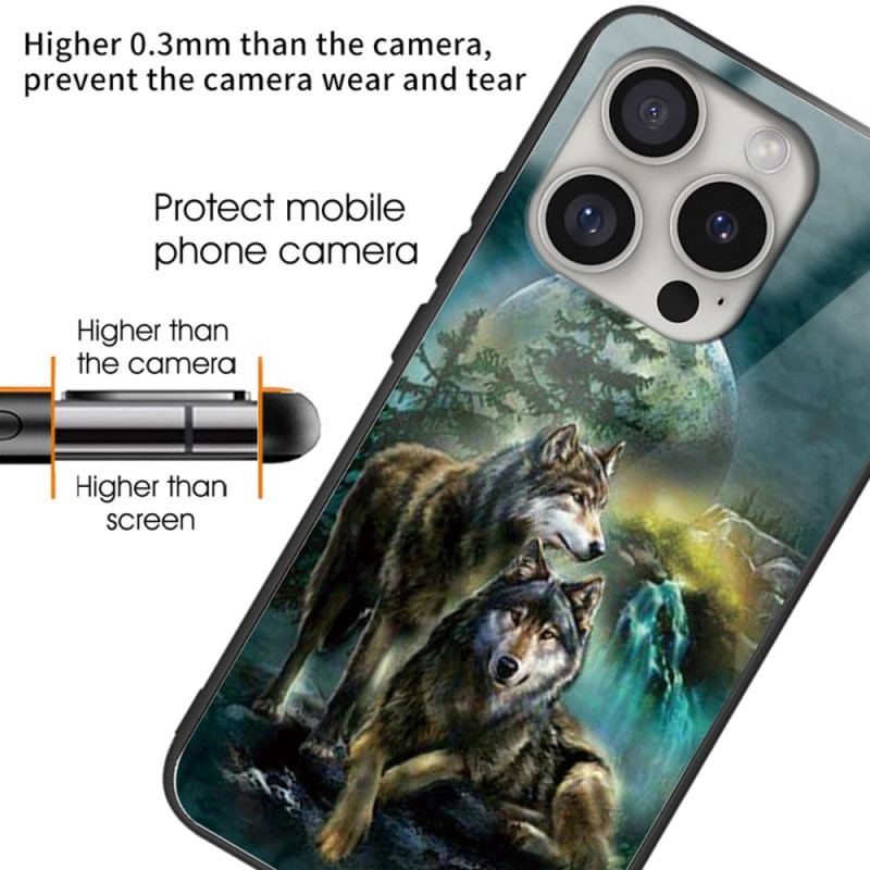 Coque iPhone 16 Pro Max Verre Trempé loups