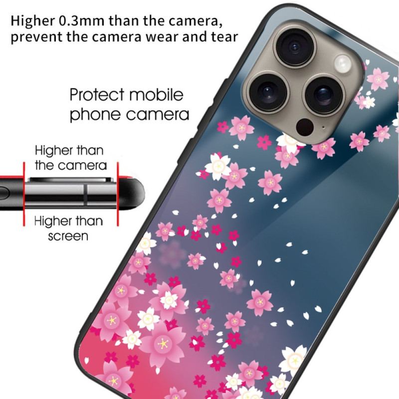 Coque iPhone 16 Pro Max Verre Trempé Pluie de Coeurs