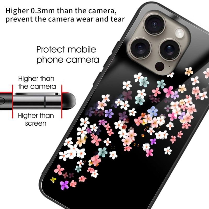 Coque iPhone 16 Pro Max Verre Trempé Pluie Florale