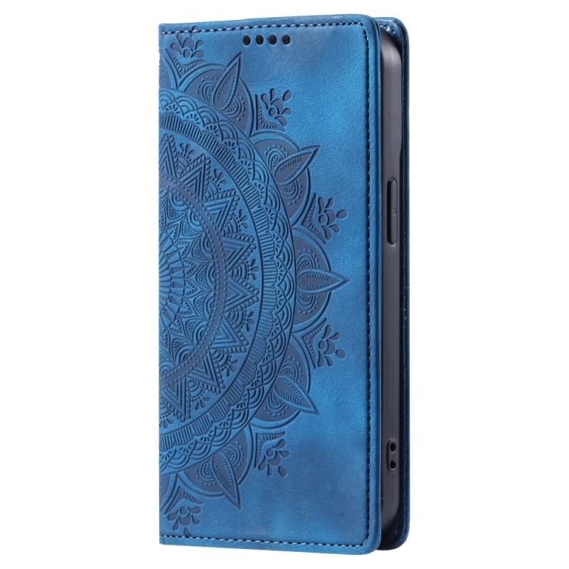 Flip Cover iPhone 16 Pro Max Effet Daim Mandala