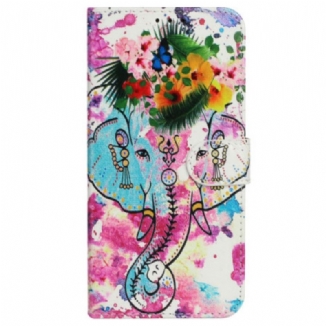 Housse iPhone 16 Pro Max Éléphant Aquarelle à Lanière