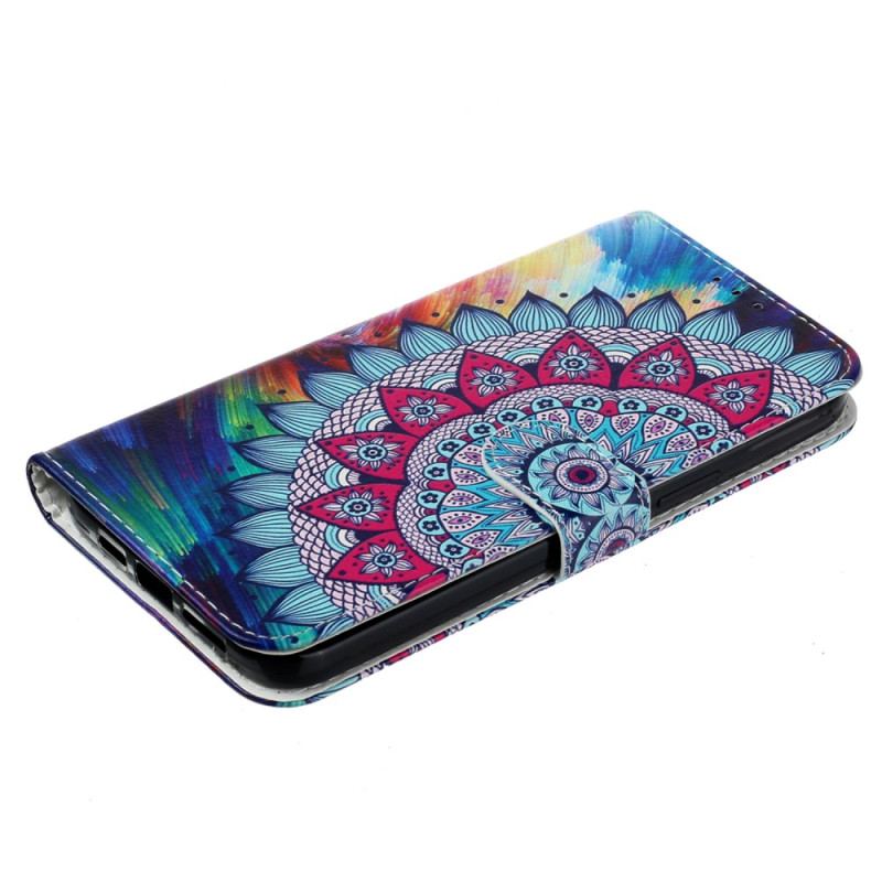 Housse iPhone 16 Pro Max Fleur de Mandala à Lanière