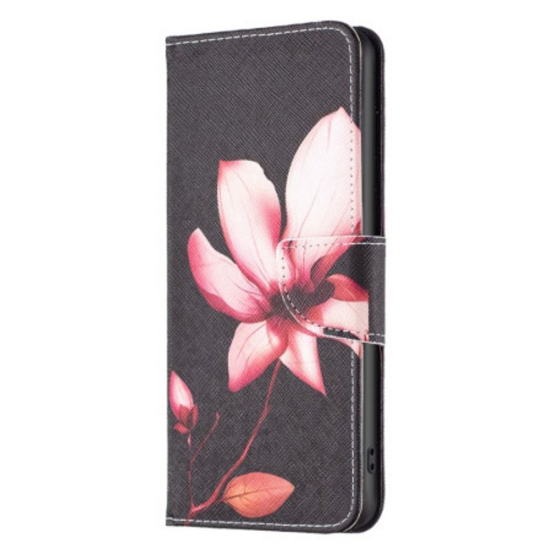 Housse iPhone 16 Pro Max Fleur Rose avec Fond Noir