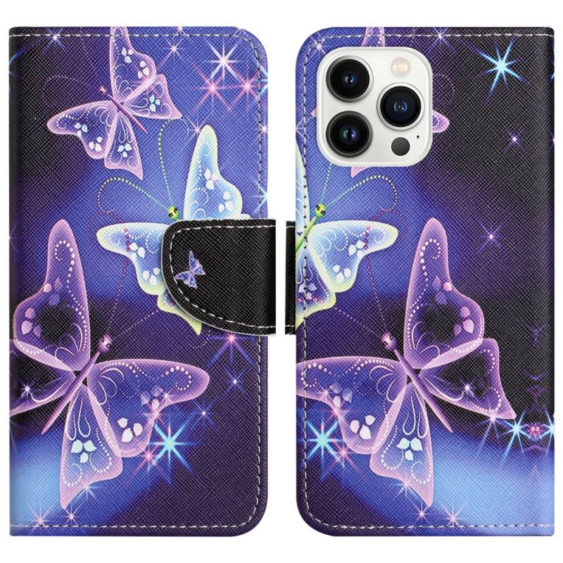 Housse iPhone 16 Pro Max Papillons Scintillants