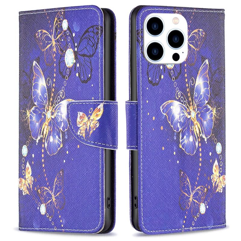 Housse iPhone 16 Pro Max Papillons Violets