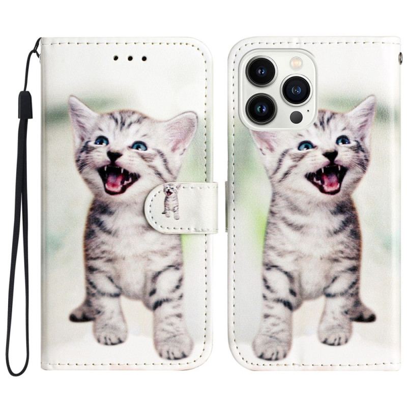 Housse iPhone 16 Pro Max Petit Chat à Lanière