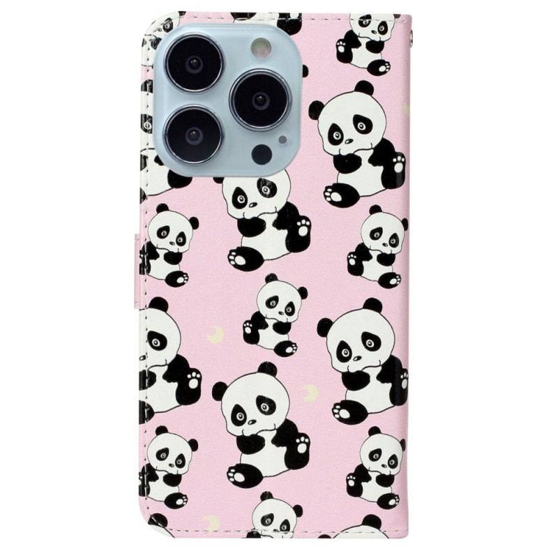 Housse iPhone 16 Pro Max Petits Pandas à Lanière