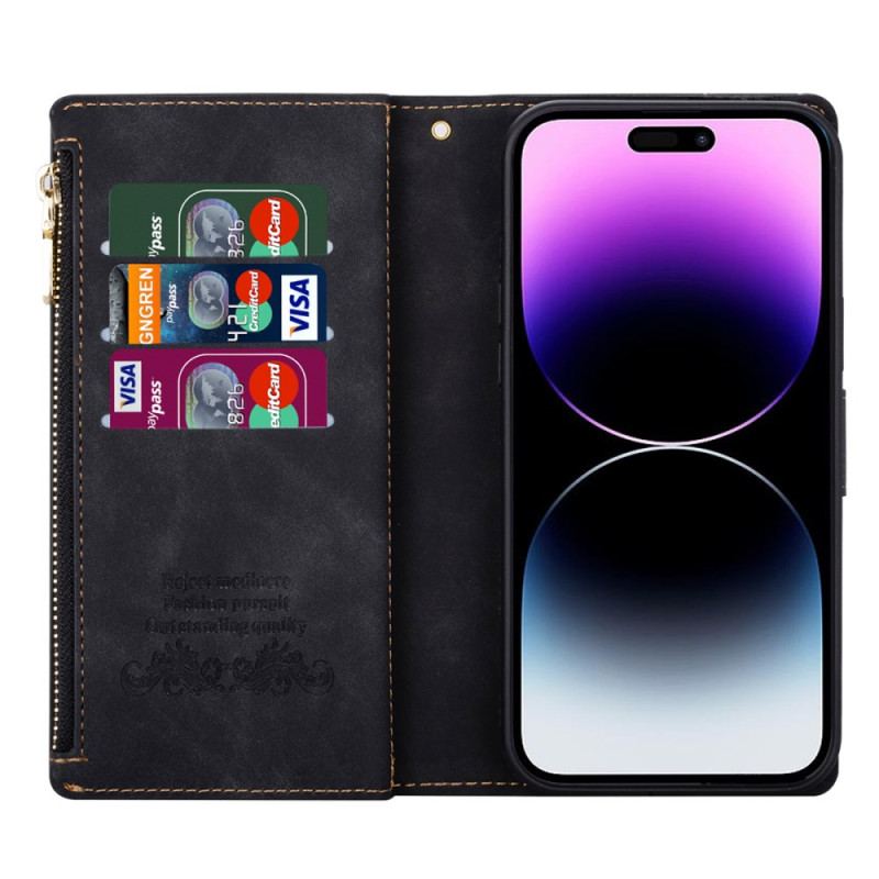 Housse iPhone 16 Pro Max Portefeuille Motif Géométrique