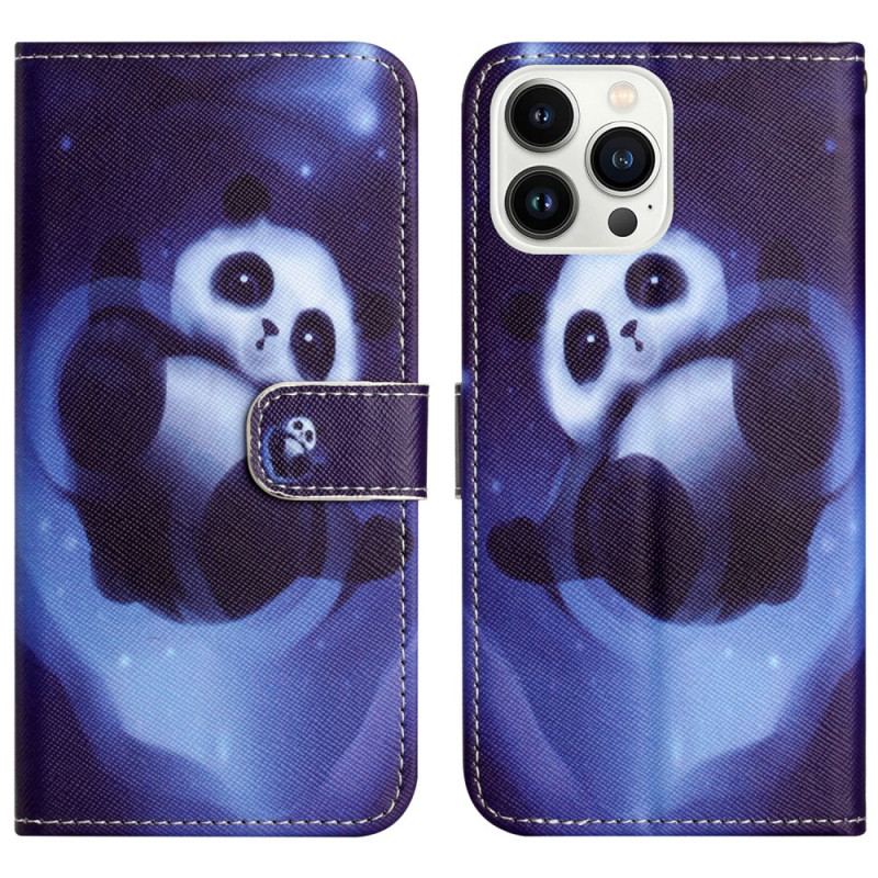 Housse iPhone 16 Pro Max Space Panda à Lanière