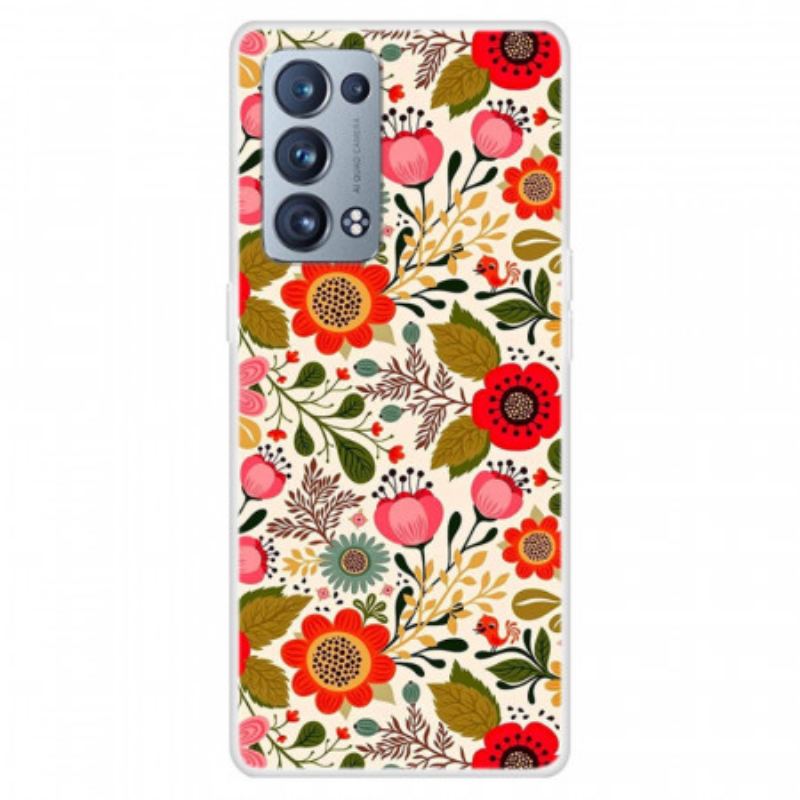 Coque Oppo Reno 6 Pro 5G Silicone Flexible Motif Floral