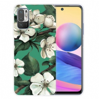 Coque Xiaomi Redmi Note 10 5G / Poco M3 Pro 5G Fleurs Blanches Peintes