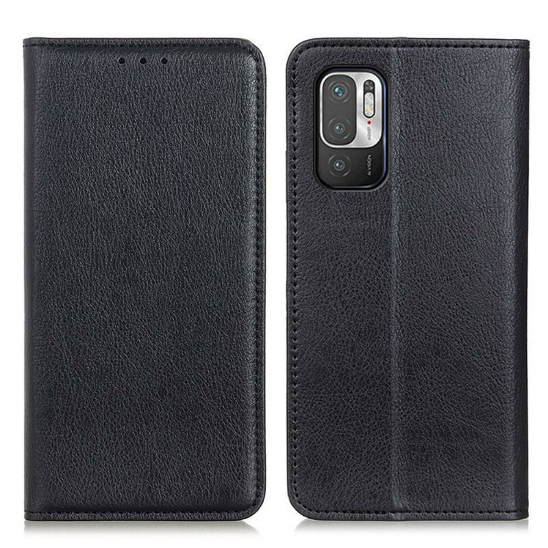 Flip Cover Xiaomi Redmi Note 10 5G / Poco M3 Pro 5G Cuir Litchi Fendu Texture