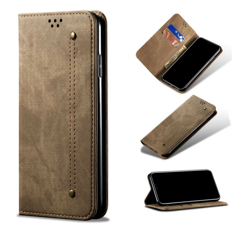 Flip Cover Xiaomi Redmi Note 10 5G / Poco M3 Pro 5G Tissu Jeans