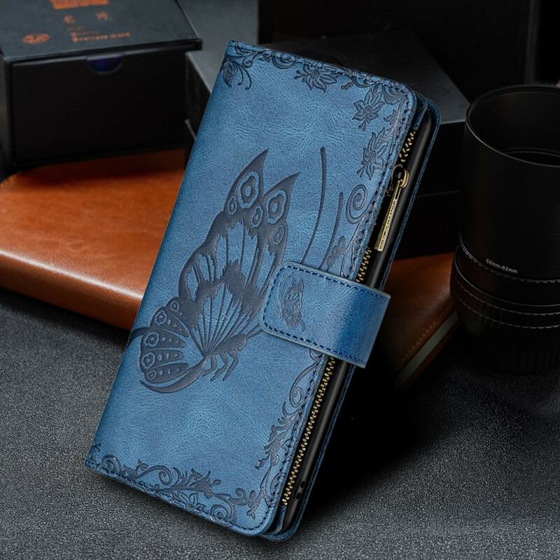 Housse Xiaomi Redmi Note 10 5G / Poco M3 Pro 5G Papillon Poche Zippée