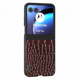 Coque Motorola Razr 50 5G Cuir Style Crocodile ABEEL