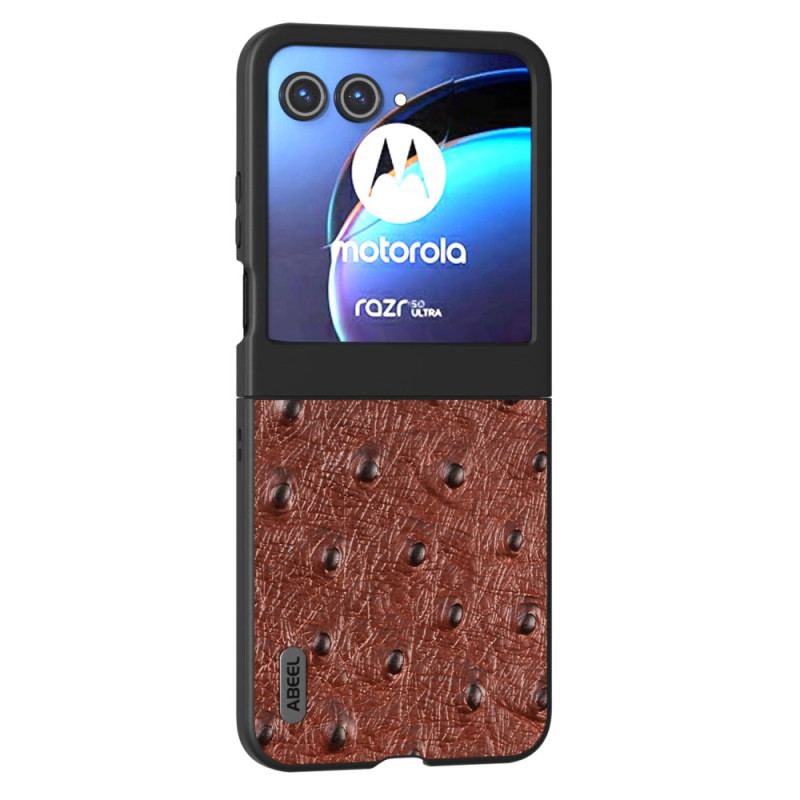 Coque Motorola Razr 50 5G Cuir Texture Autruche ABEEL