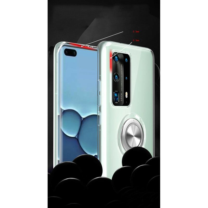 Coque Huawei P40 Pro Silicone Anneau Rotatif Métal