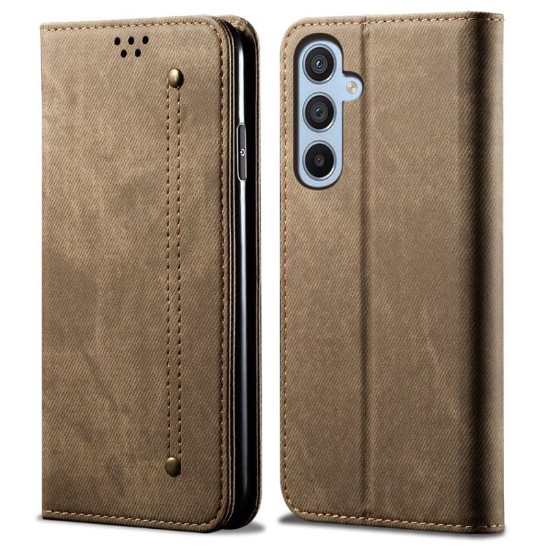 Flip Cover Samsung Galaxy A16 4G / 5G Tissu Jeans